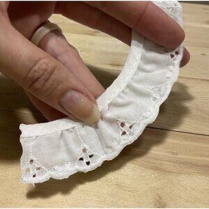Lot 2 Strands (6 Yds Total) Vintage 90s White Ruffle Trim Eyelets Gathered Lace